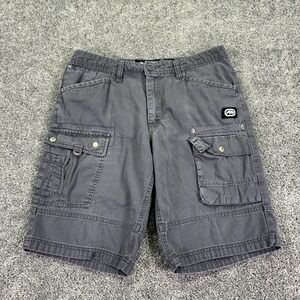 Ecko Unltd. Shorts Mens 32 Gray Cargo Cotton Canvas Casual Outdoor Logo Pockets